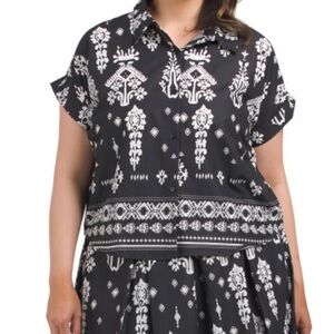 Top KAKTUS Black and White Patterned Women's